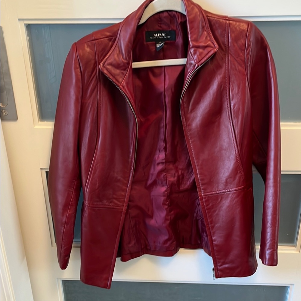 Alfani Red Leather Jacket